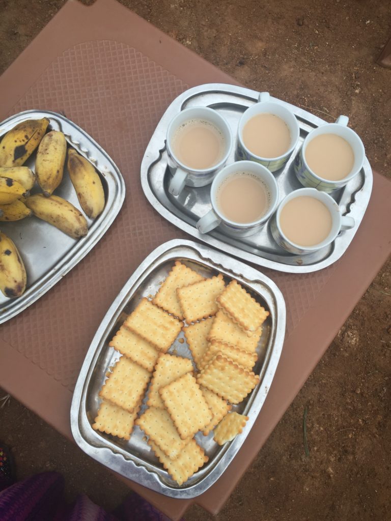 After every service the people would bring us hot tea, bananas, and cookies.. 
