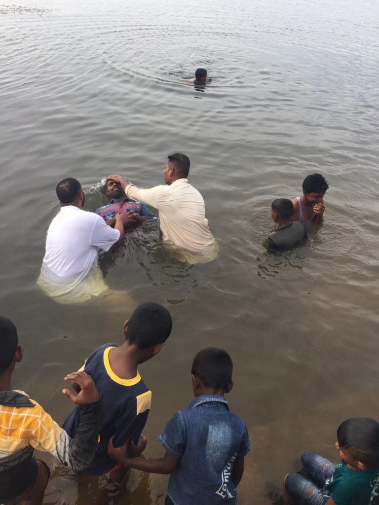 Pastor Isreal and Pastor Marqcus baptized 14 believers in the Indian Ocean. 