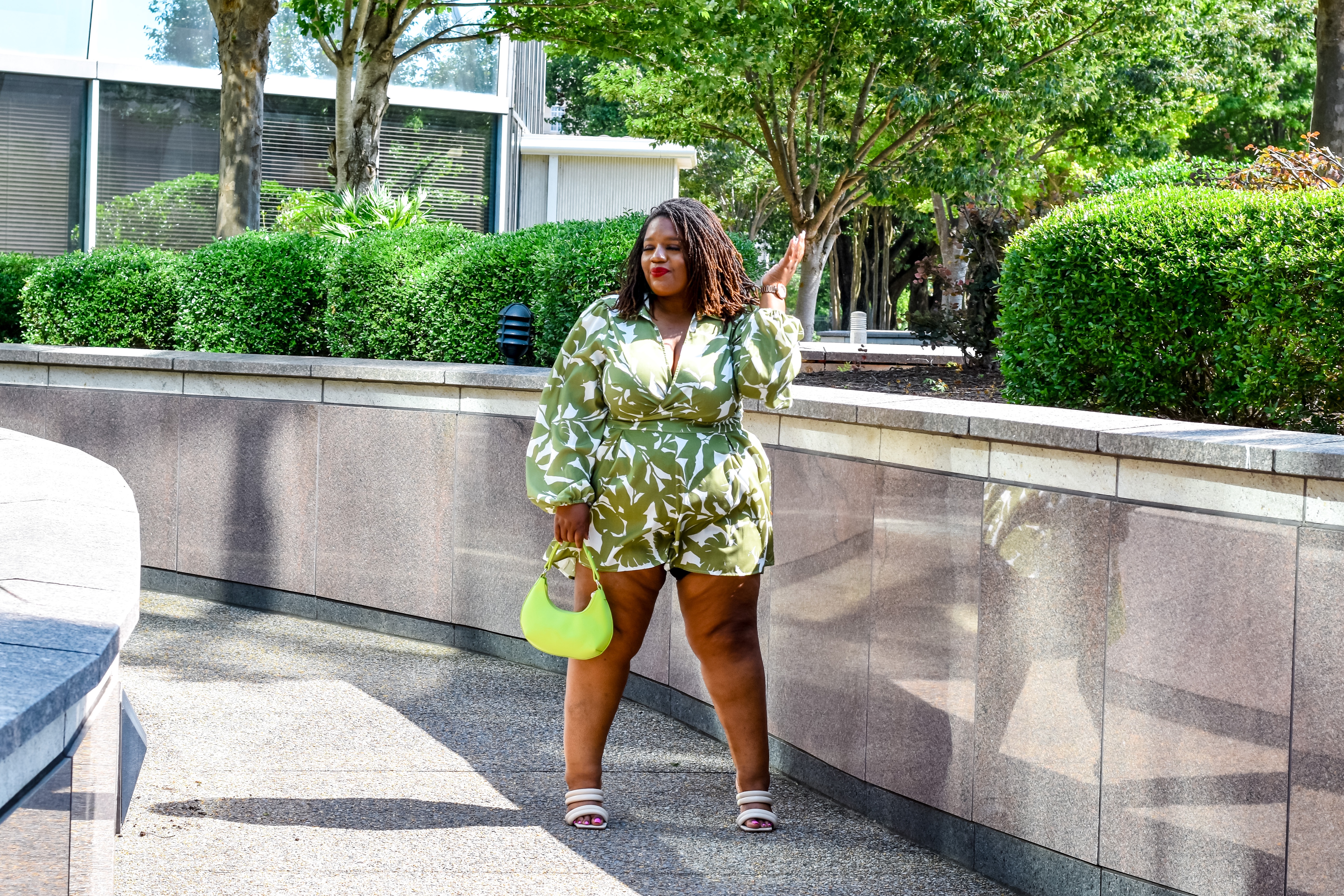 Styling Palm Print Plus Size Cider 